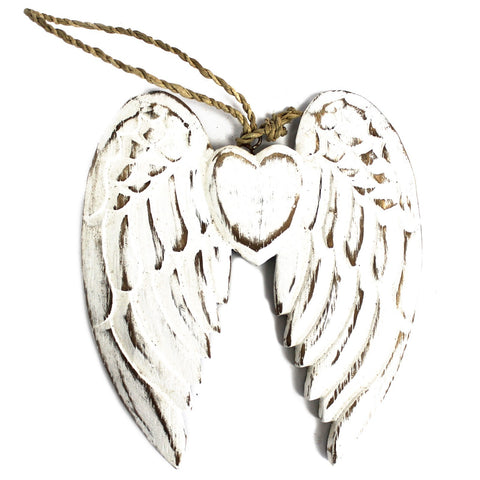 Hand Crafted Small Double Angel Wing & Heart
