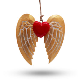 Gold Angel Wing & Heart
