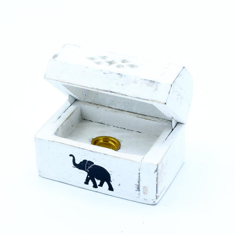 White Washed Incense Holder